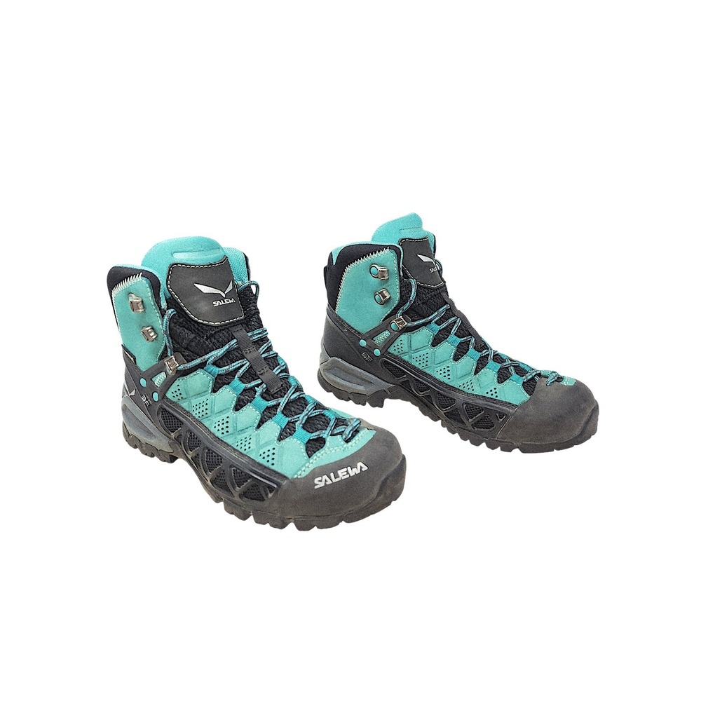 Salewa Hiking Boots sz 7 Women Aqua Alp Flow Mid GTX Gore-Tex Vibram 63427-8457